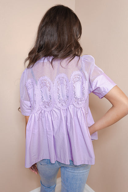 Lace Reverie Peplum Top