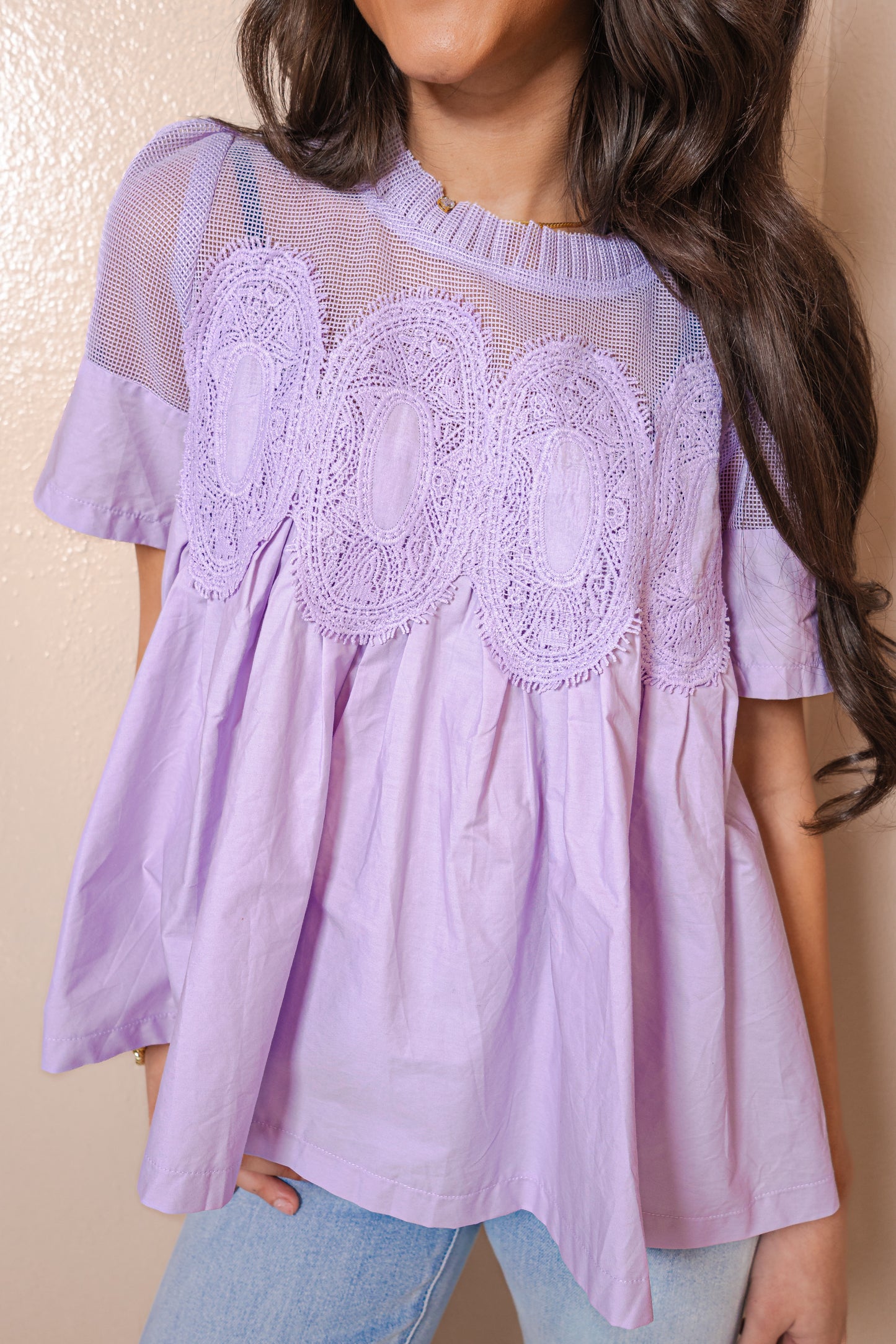 Lace Reverie Peplum Top