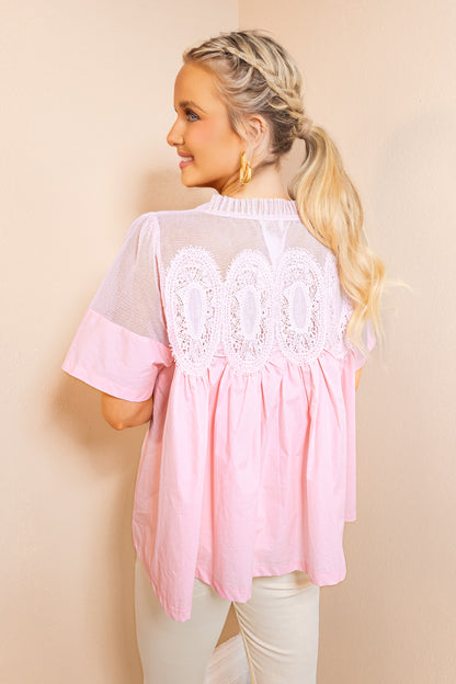 Lace Reverie Peplum Top