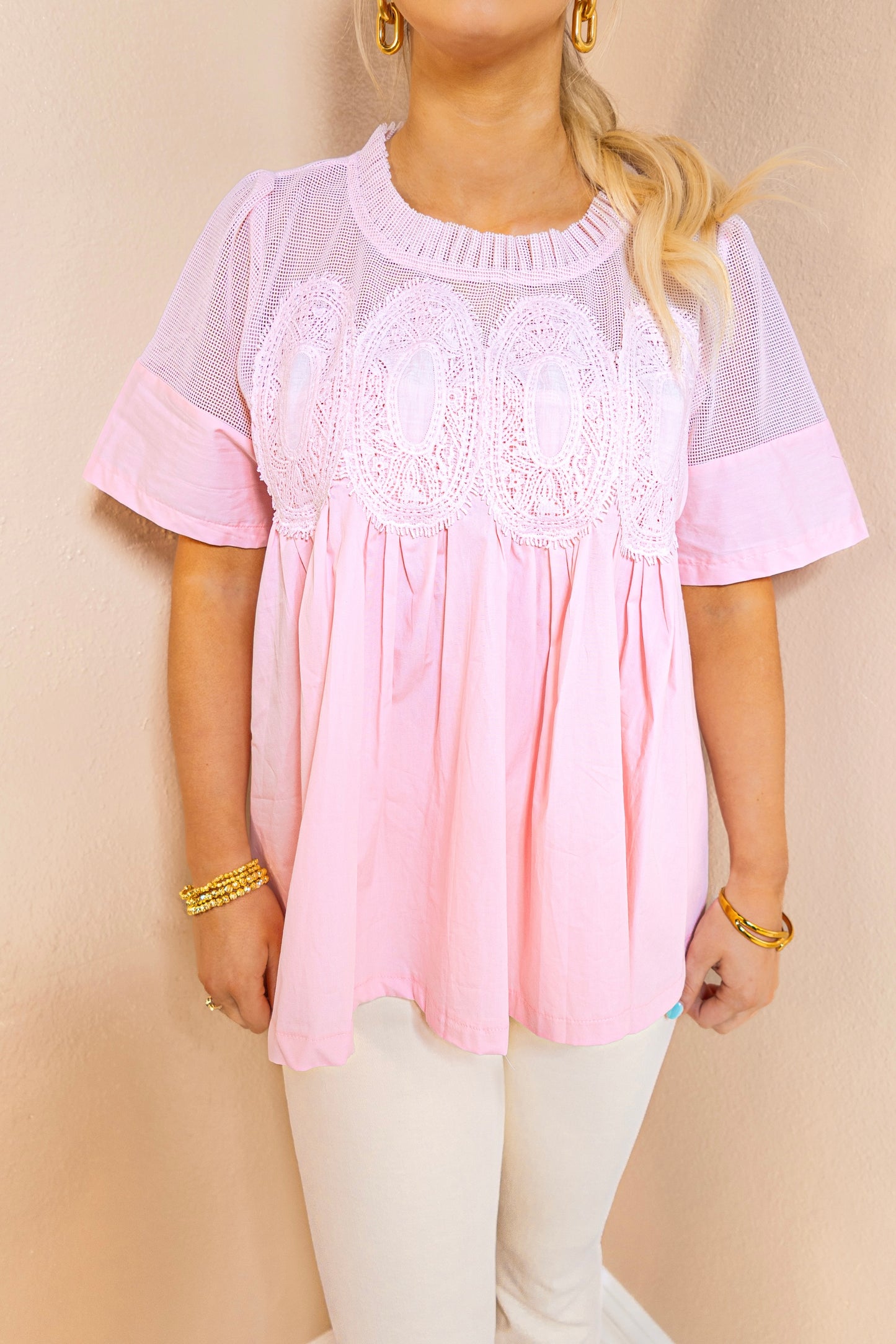 Lace Reverie Peplum Top