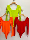 Layla Square Neck Long Sleeves Bodysuit-BodySuit-KCoutureBoutique, women's boutique in Bossier City, Louisiana