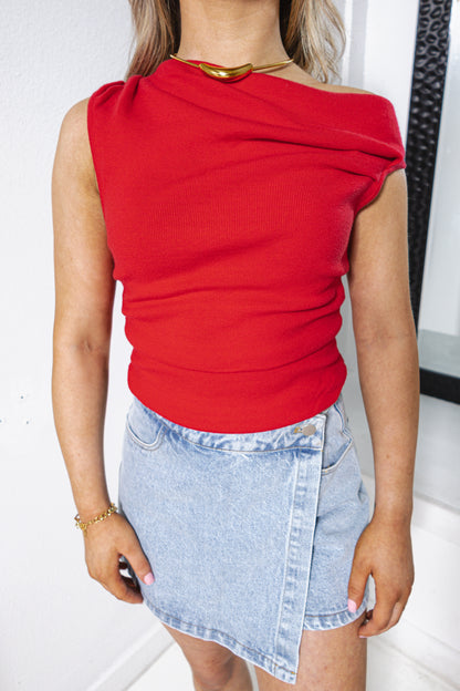 Lean On Me Asymmetrical Sweater Top