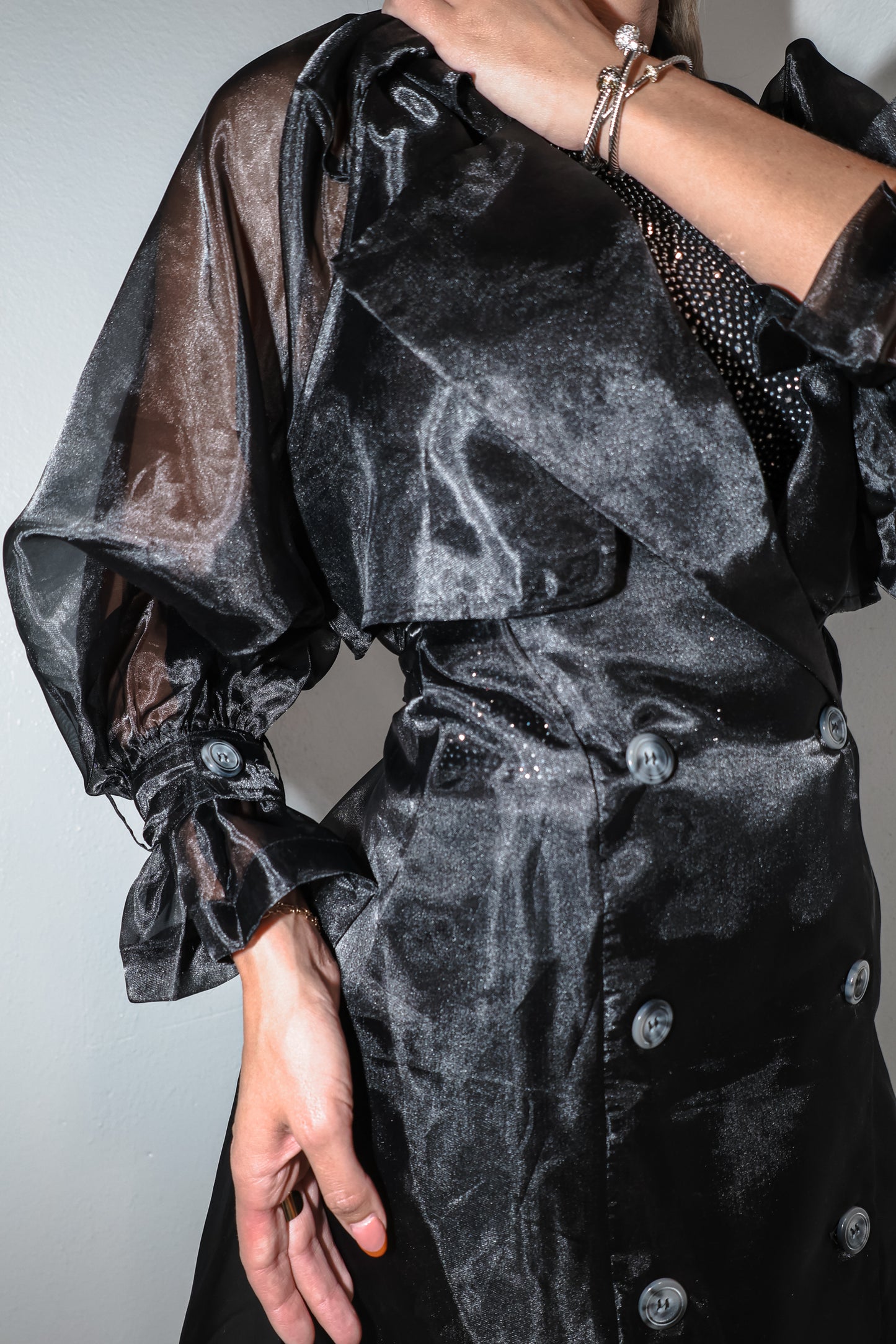 Sheer Envy Organza Trench Coat