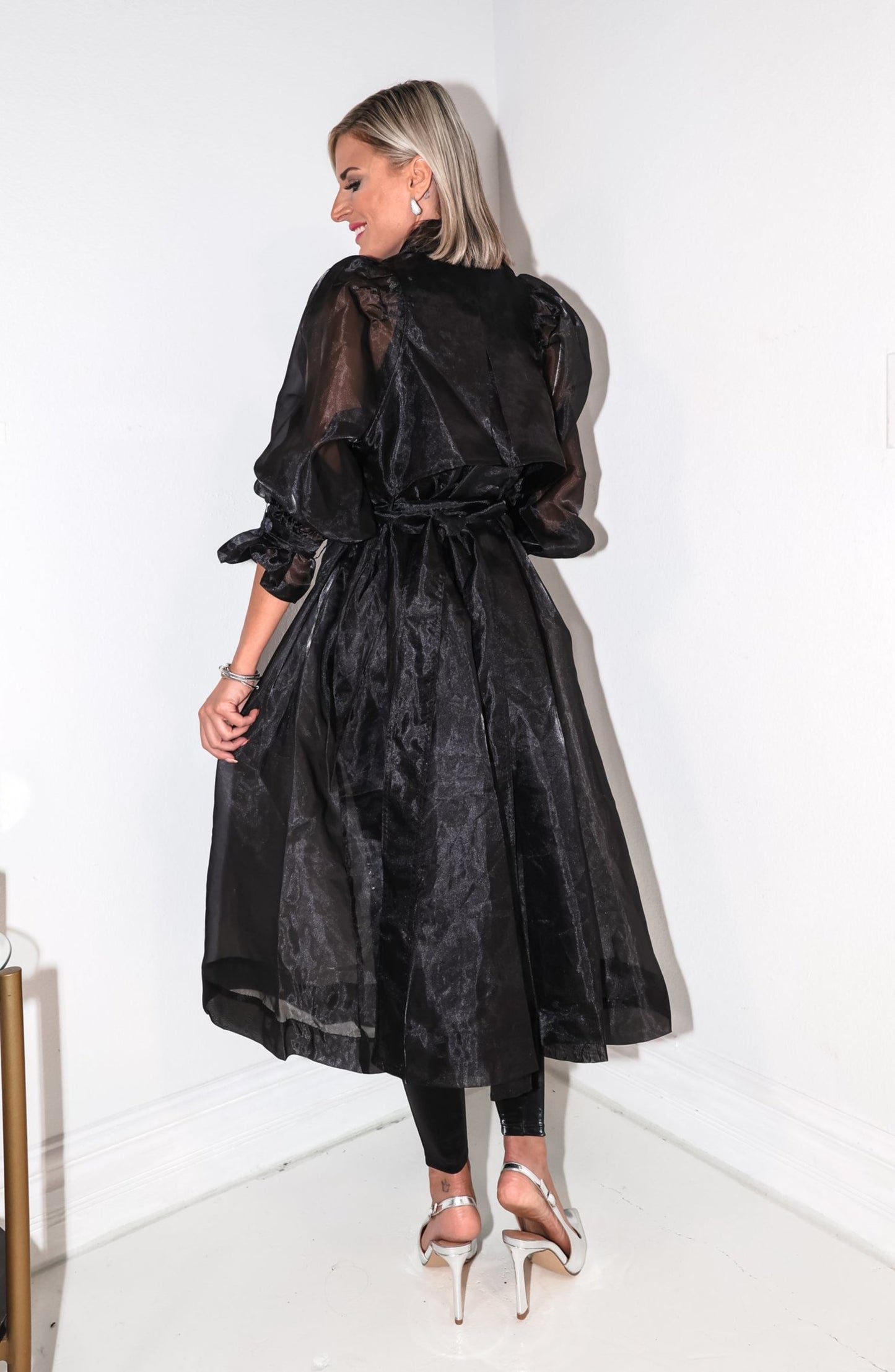 Sheer Envy Organza Trench Coat