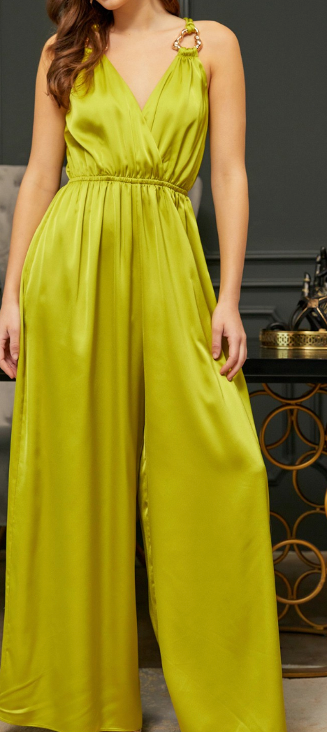 Lime Green Pleated Detail Jumpsuit – KCoutureBoutique