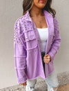 Lovely Lilac Studded Shacket-Outerwear-KCoutureBoutique, women's boutique in Bossier City, Louisiana