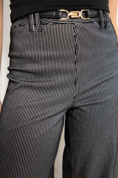 Lysse Darlene Pinstripe Wide Leg Denim Jeans