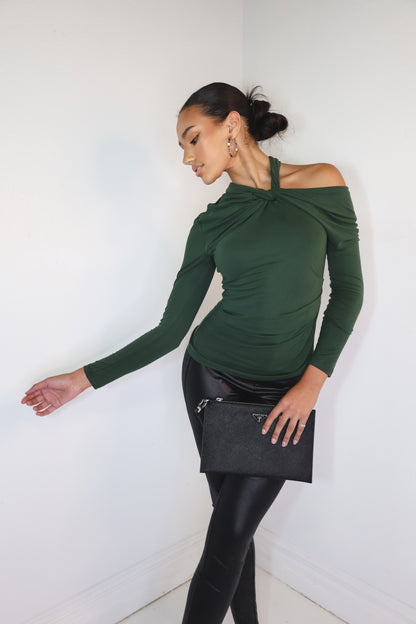 Elan Off Shoulder Long Sleeve Top