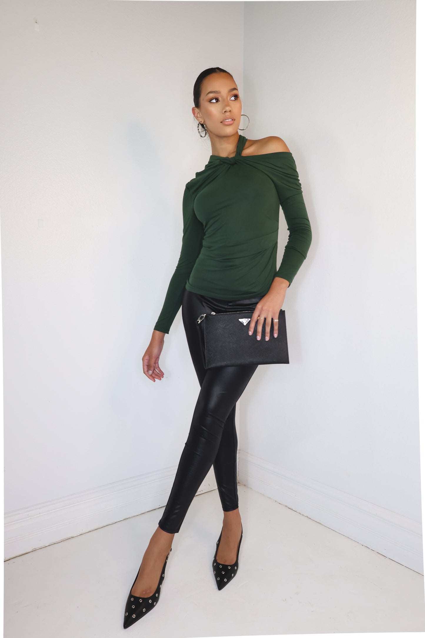 Elan Off Shoulder Long Sleeve Top