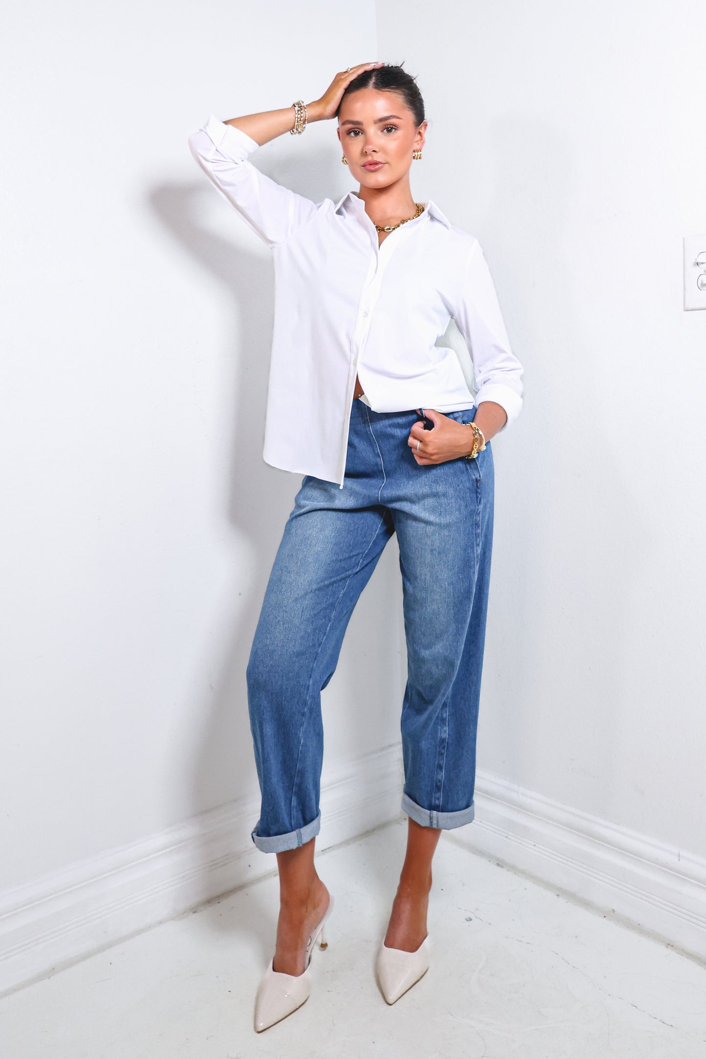 Lysse Winslet Cuffed Baby Barrel Cropped Jeans