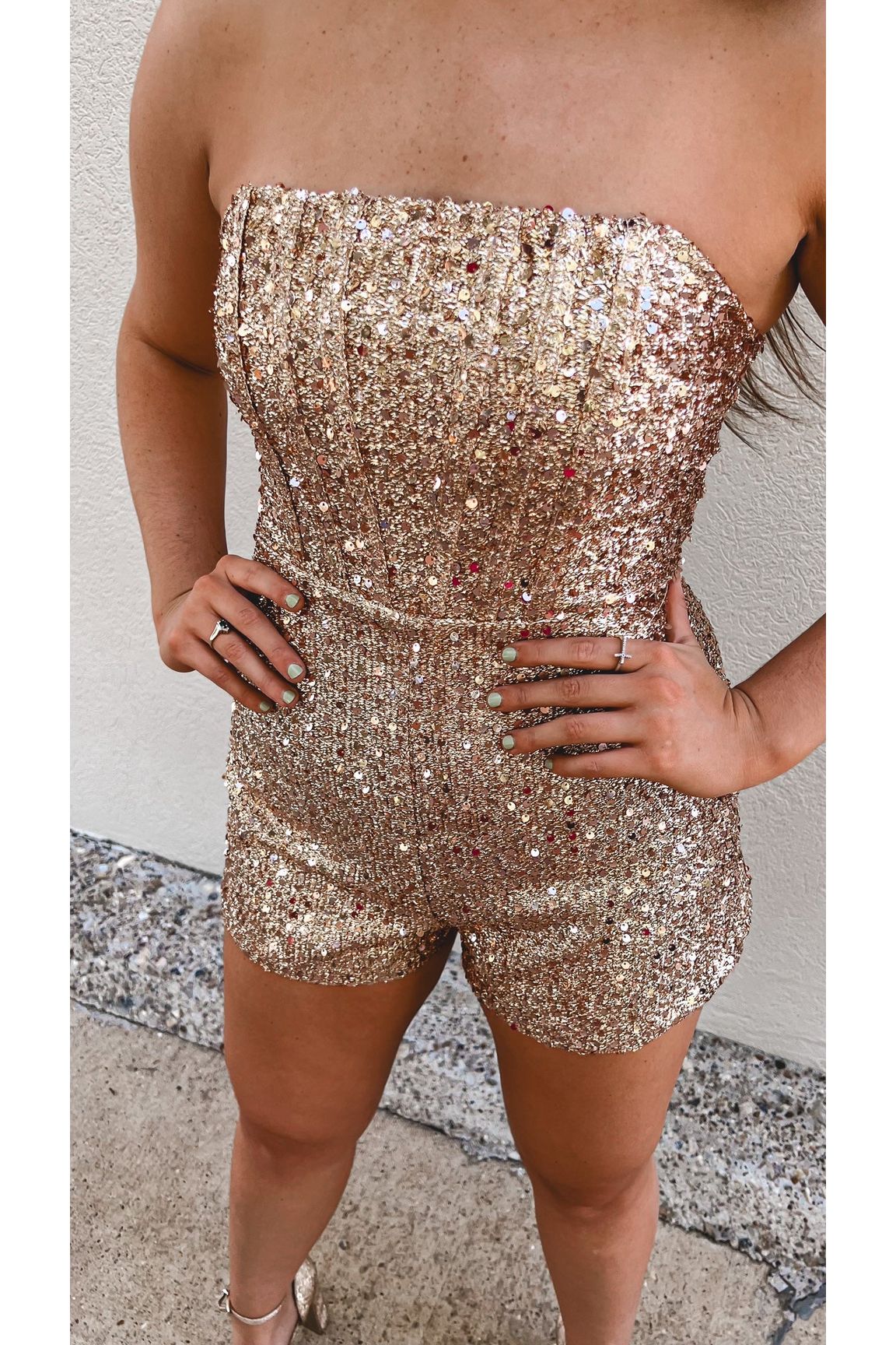 Make a Scene Sequin Romper-Rompers-KCoutureBoutique, women's boutique in Bossier City, Louisiana