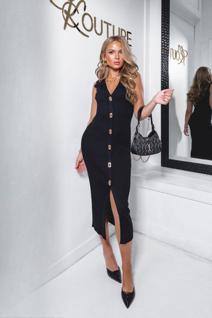 Manhattan Hour Button Down Midi Dress