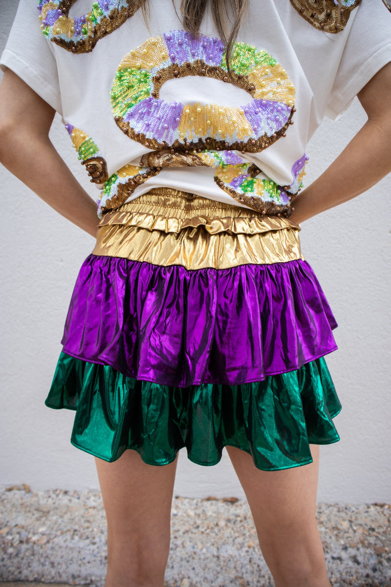 Mardi Gras Tiered Skirt-Skirt-KCoutureBoutique, women's boutique in Bossier City, Louisiana
