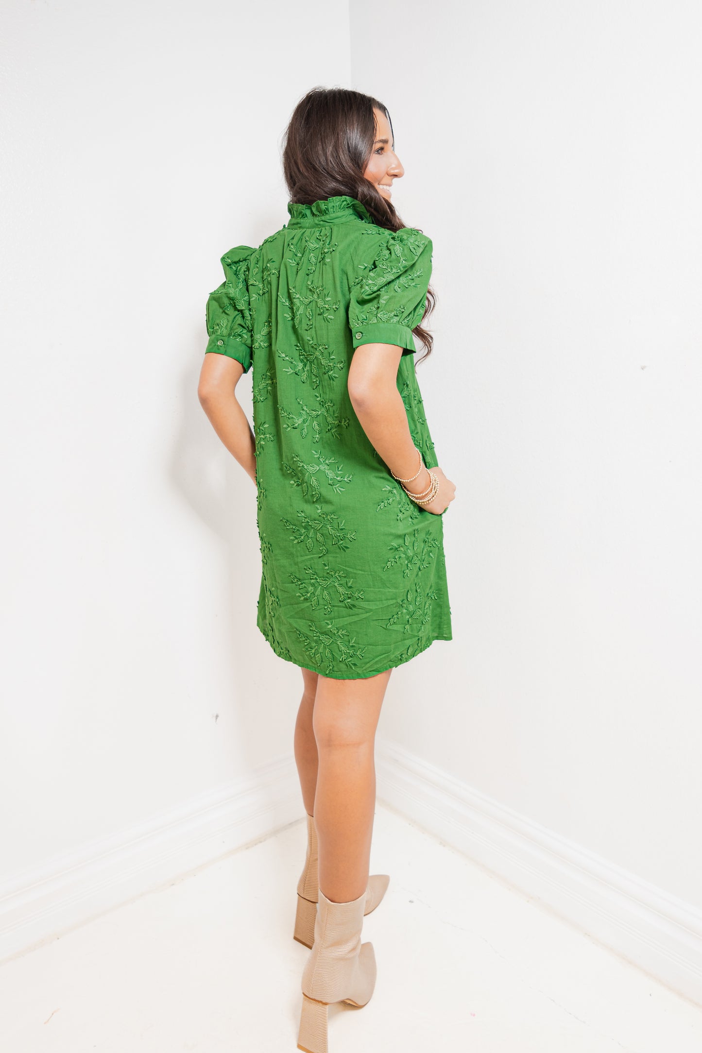 Meadow Bloom Puff Sleeve Mini Dress