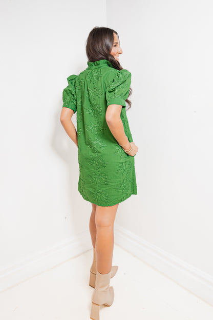 Meadow Bloom Puff Sleeve Mini Dress