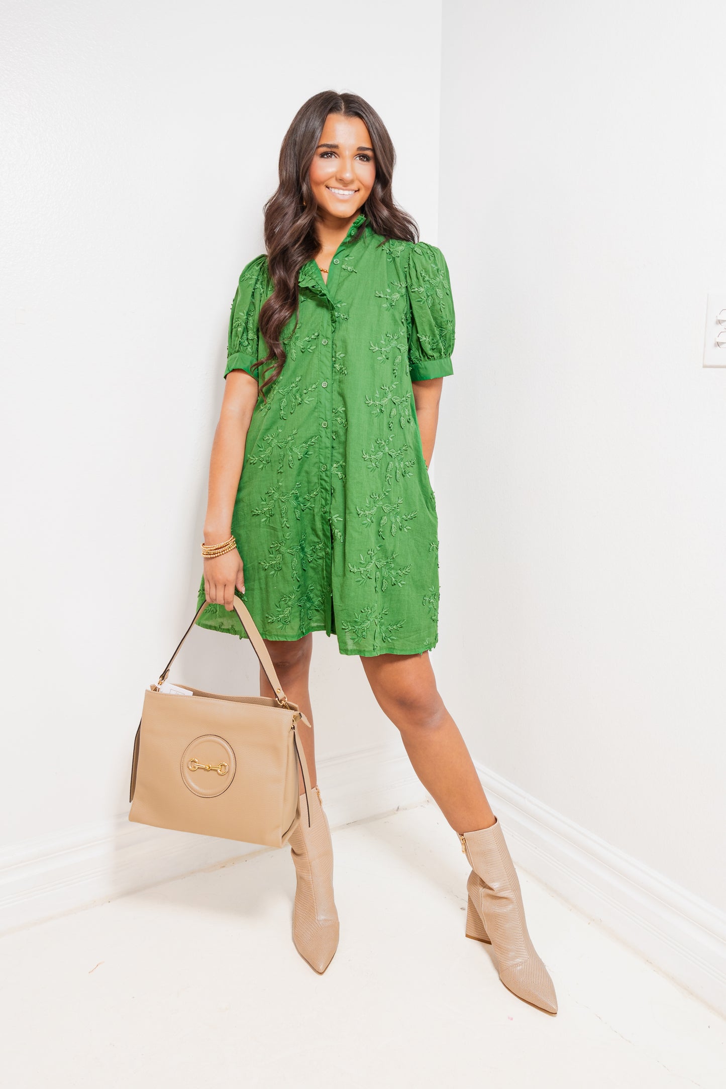 Meadow Bloom Puff Sleeve Mini Dress