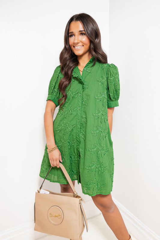 Meadow Bloom Puff Sleeve Mini Dress