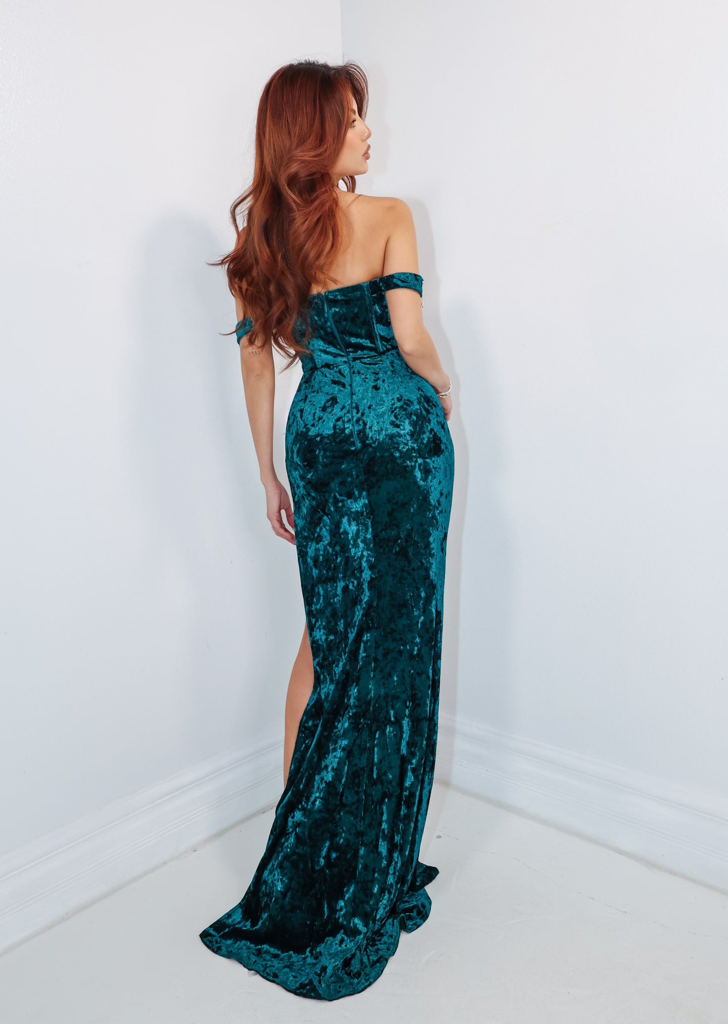 Midnight Jewel Velvet Beaded Gown