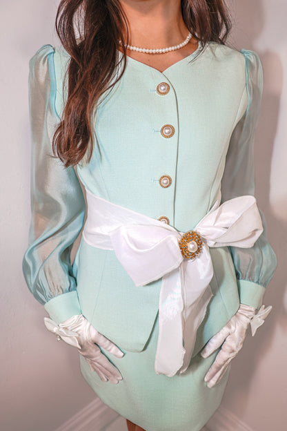 Mint Affair Jacket & Skirt Set