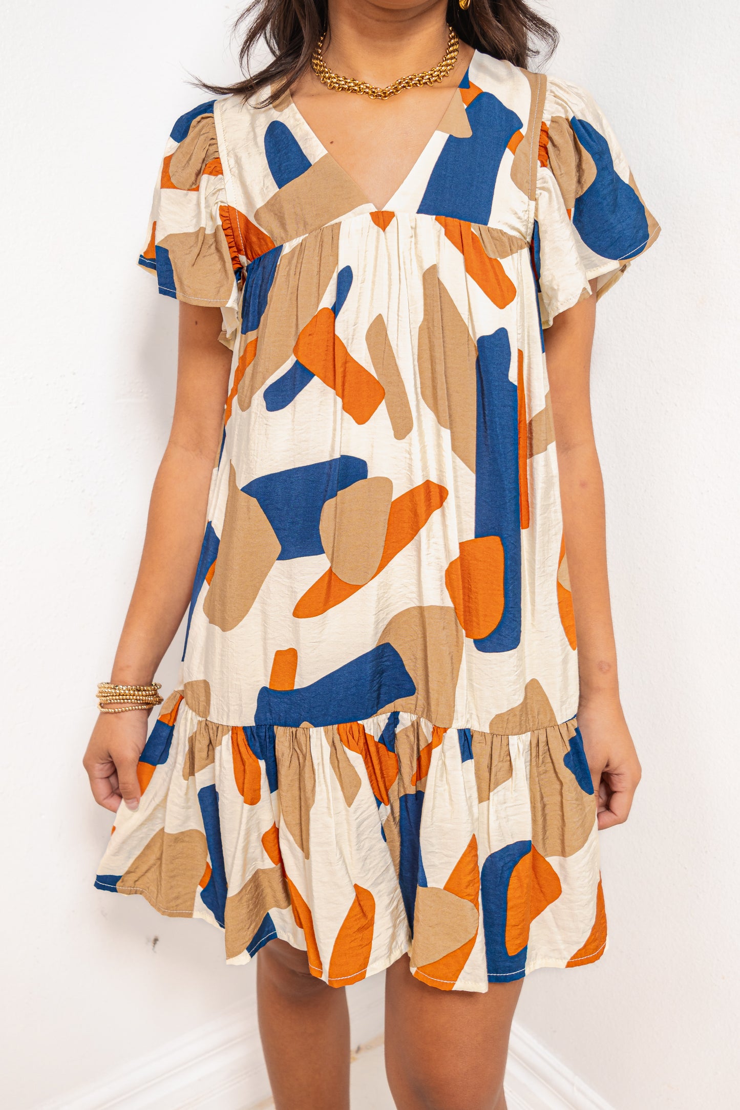 Modern Art Abstract Drop Waist Dress