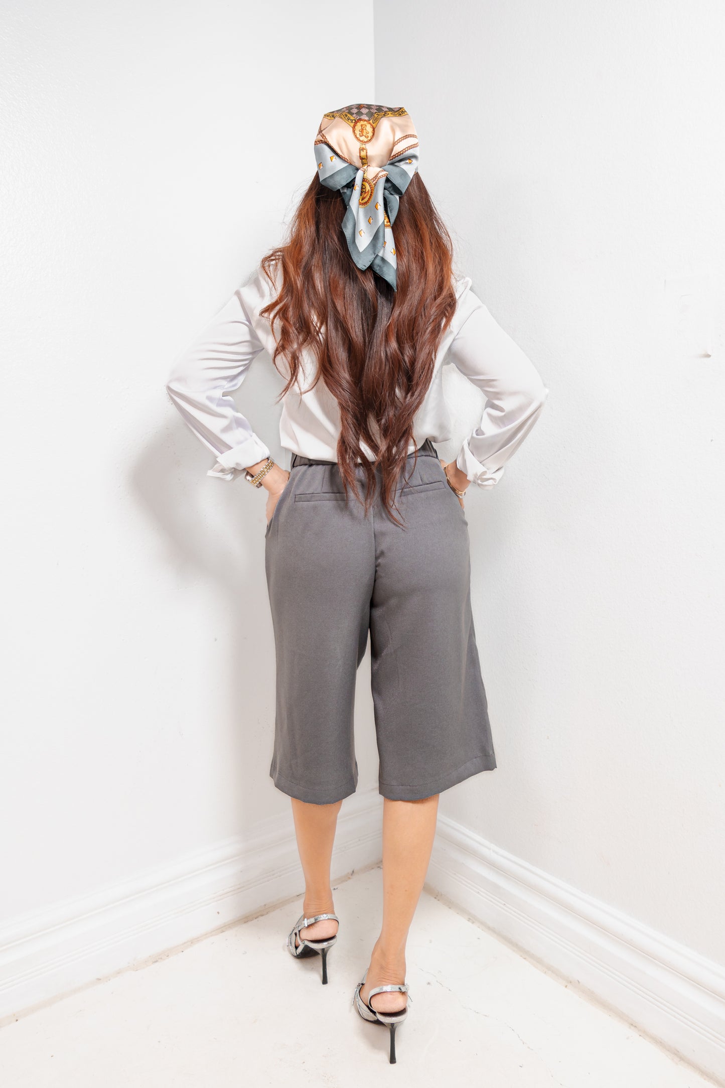 Modern Slate Tailored Bermuda Shorts