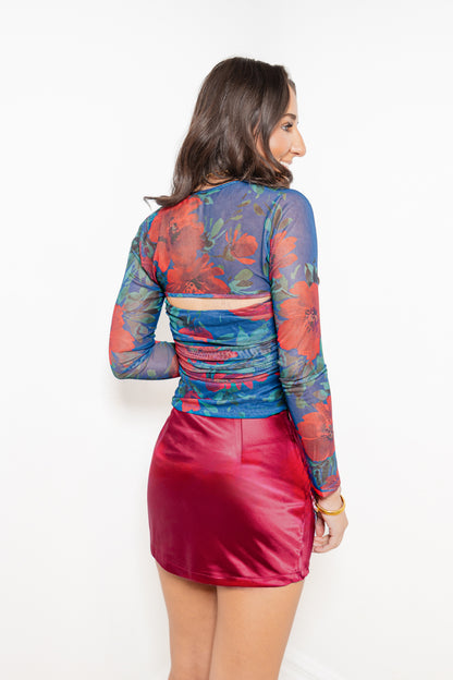 Monet Bloom Bolero Ruched Top