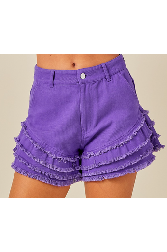 Multi Tiered Raw Egde Denim Shorts-Bottoms-KCoutureBoutique, women's boutique in Bossier City, Louisiana