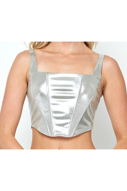 Must Have Metallic Cropped Top-Tops-KCoutureBoutique, women's boutique in Bossier City, Louisiana