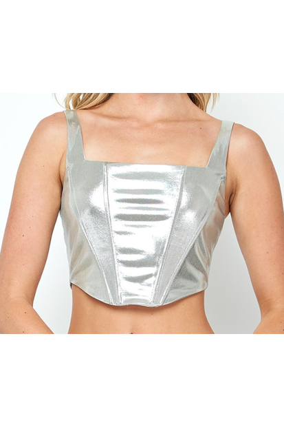 Must Have Metallic Cropped Top-Tops-KCoutureBoutique, women's boutique in Bossier City, Louisiana