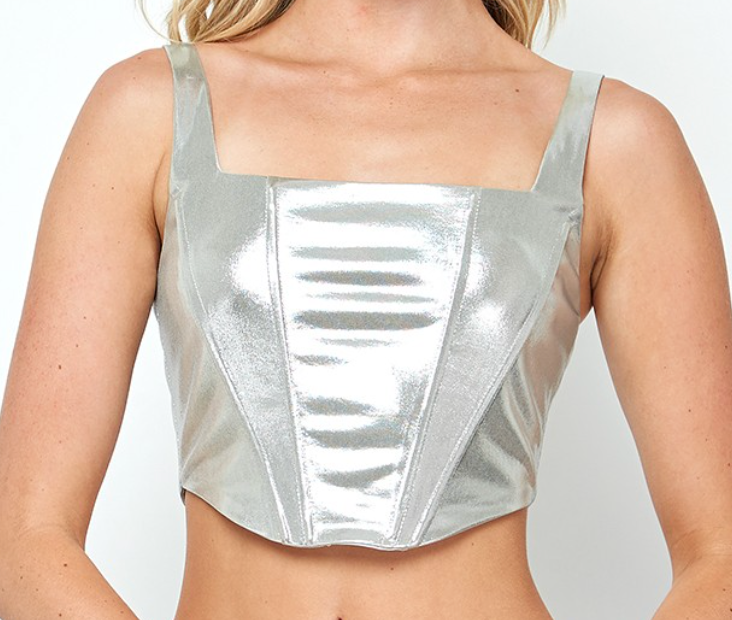 Must Have Metallic Cropped Top-Tops-KCoutureBoutique, women's boutique in Bossier City, Louisiana