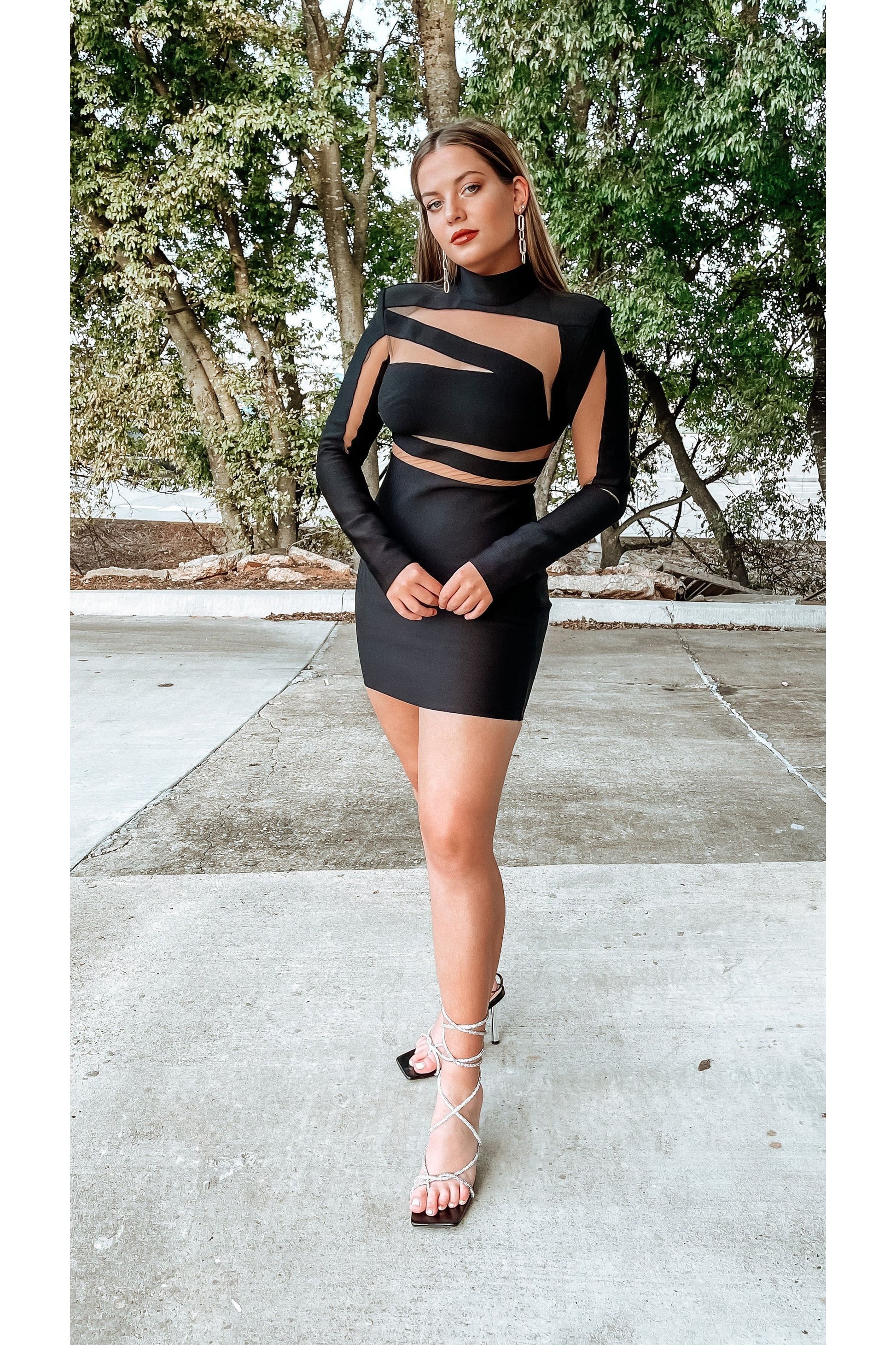 No Meshin Around Black Bandage Dress Small / Black No Meshin Around Black Bandage Dress Small / Black