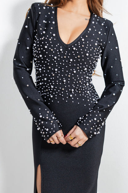 Noir Allure Embellished Gown
