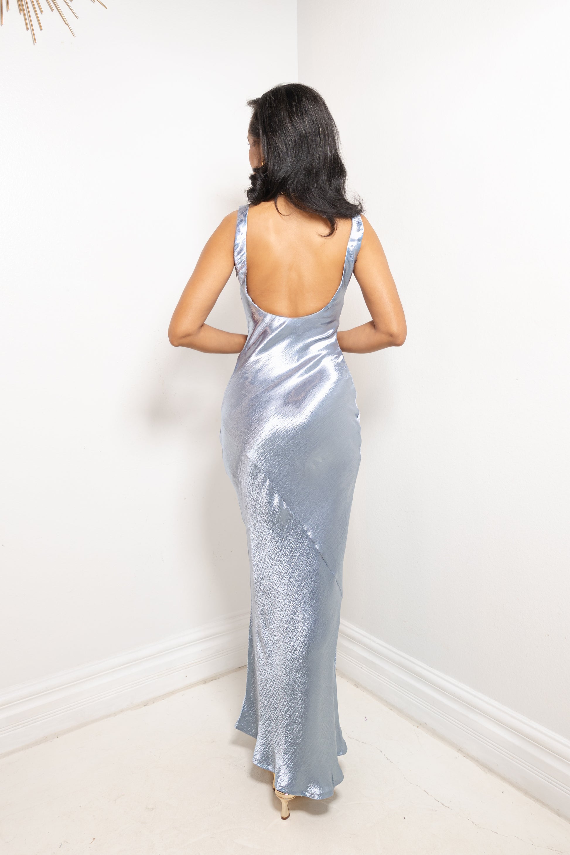 grey backless maxi dress Backless Ruched Maxi Dress In Grey | EGO US