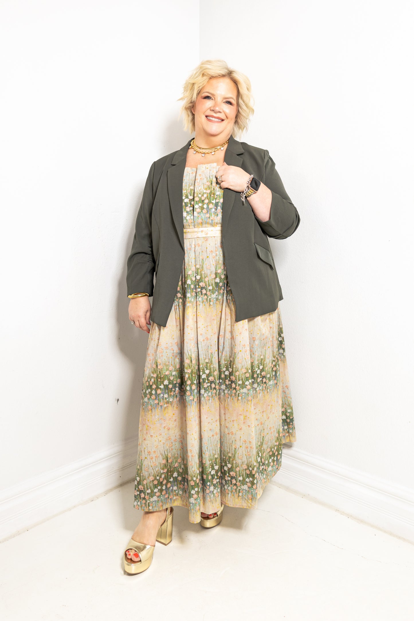 Once Upon A Meadow Strapless Midi Dress