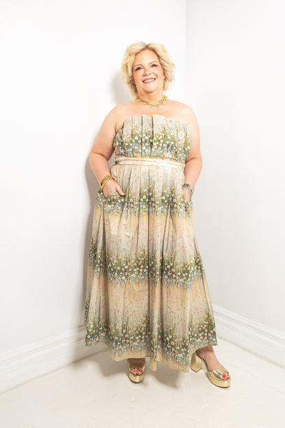 Once Upon A Meadow Strapless Midi Dress
