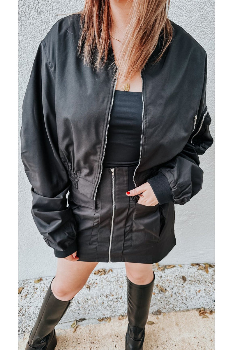 Faux Leather Bomber Jacket – Sunday's Best Boutique