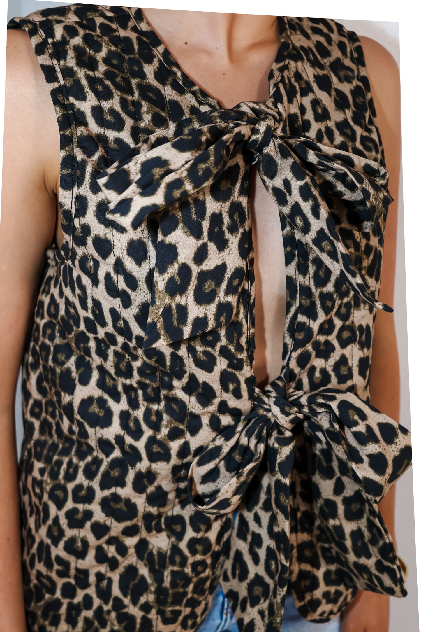 Leopard Luxe Bow Vest