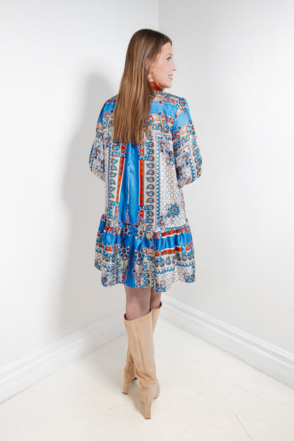 Paisley Parade Tie Neck Dress