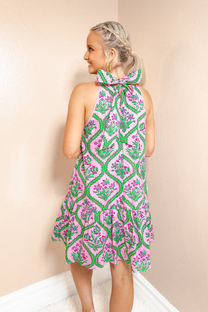 Palm Grove Halter Dress