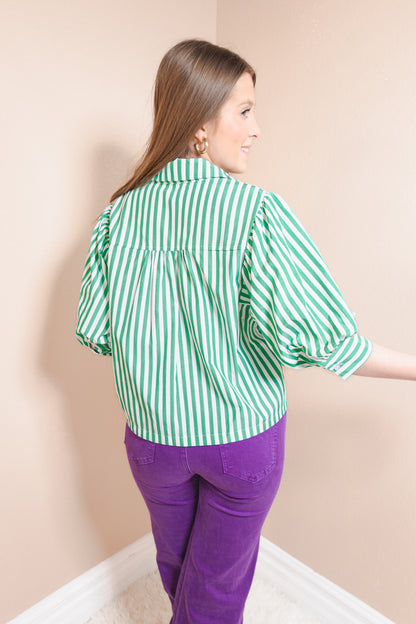 Parkside Puff Sleeve Stripe Top