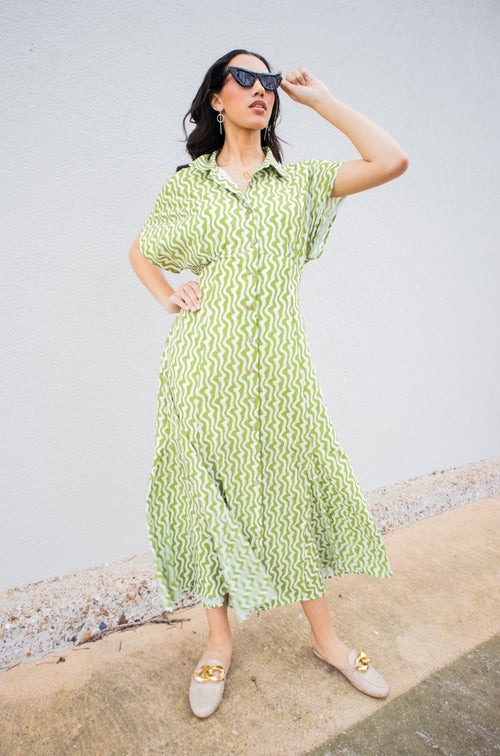 Patterned Button Down Maxi Dress-Dresses-KCoutureBoutique, women's boutique in Bossier City, Louisiana