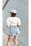 Pearl Chain Layer Denim Shorts-Denim-KCoutureBoutique, women's boutique in Bossier City, Louisiana