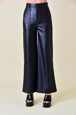 Pleather Large Pocket Wide Leg Carpenter Pant-Pants-KCoutureBoutique, women's boutique in Bossier City, Louisiana