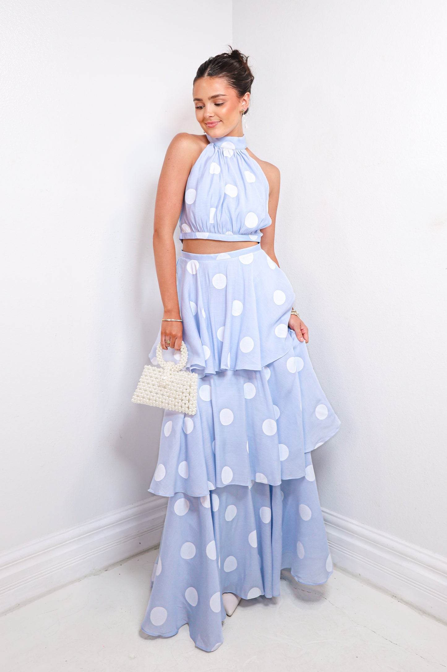 Poised In Polka Maxi Skirt