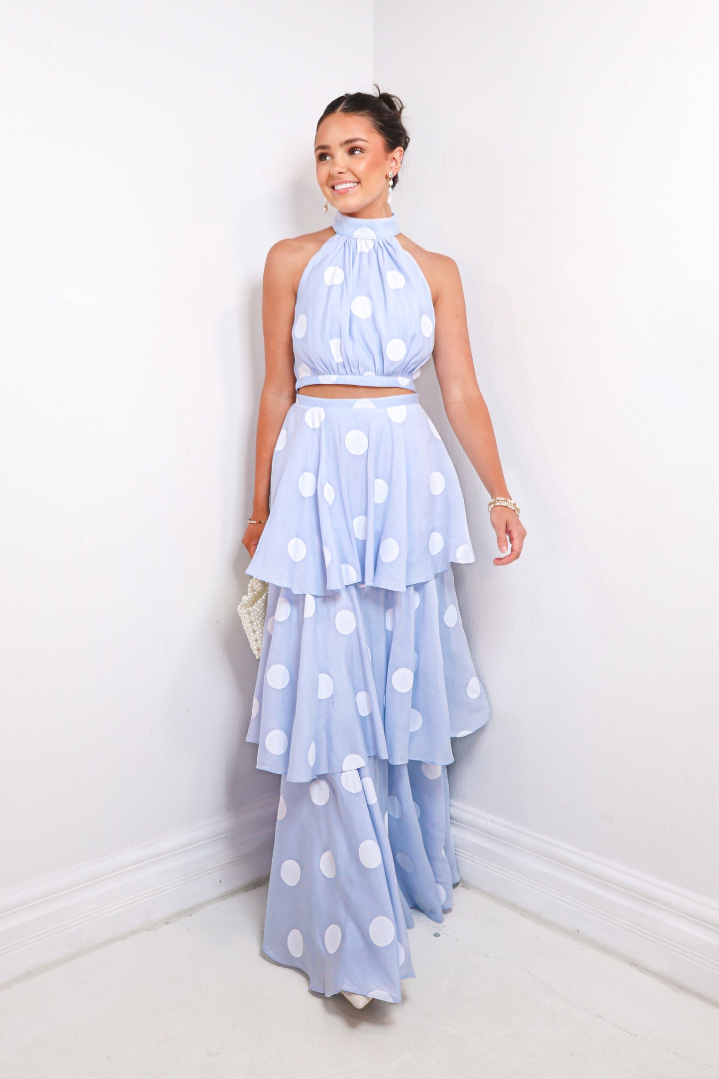 Poised In Polka Maxi Skirt