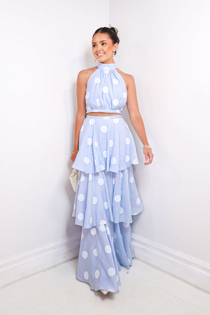 Poised In Polka Maxi Skirt