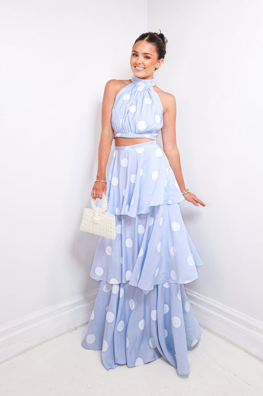 Poised In Polka Maxi Skirt
