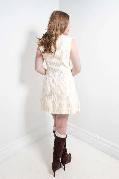 Polar Pearl Cable Knit Dress