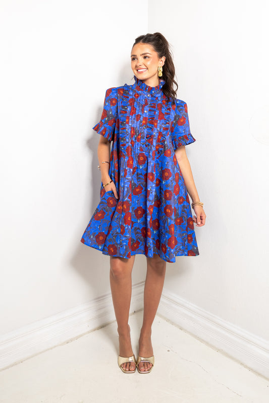 Poppy Parade Collared Mini Dress