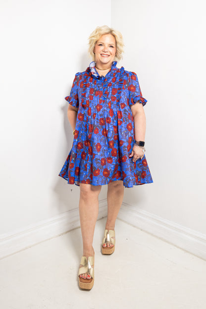 Poppy Parade Collared Mini Dress